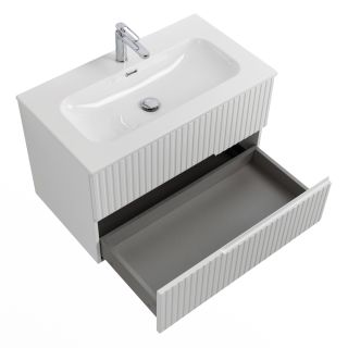 База под раковину Cezares подвесная с двумя выкатными ящиками, Альпака Брашированная, 800x457x500, DUET-N-800-2C-SO-AS-P